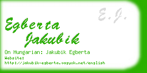 egberta jakubik business card